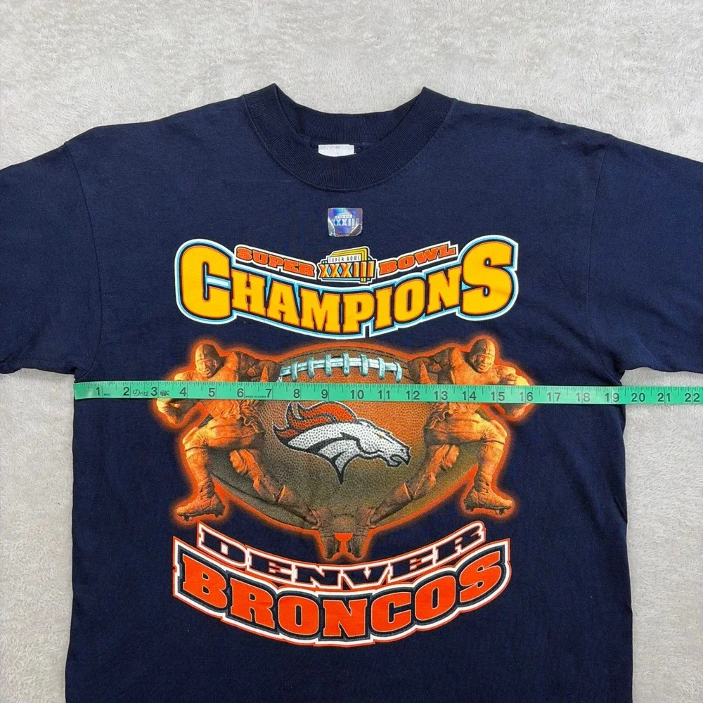 Vintage Denver Broncos Shirt Kids XL Navy Super Bowl XXXIII Champions Starter